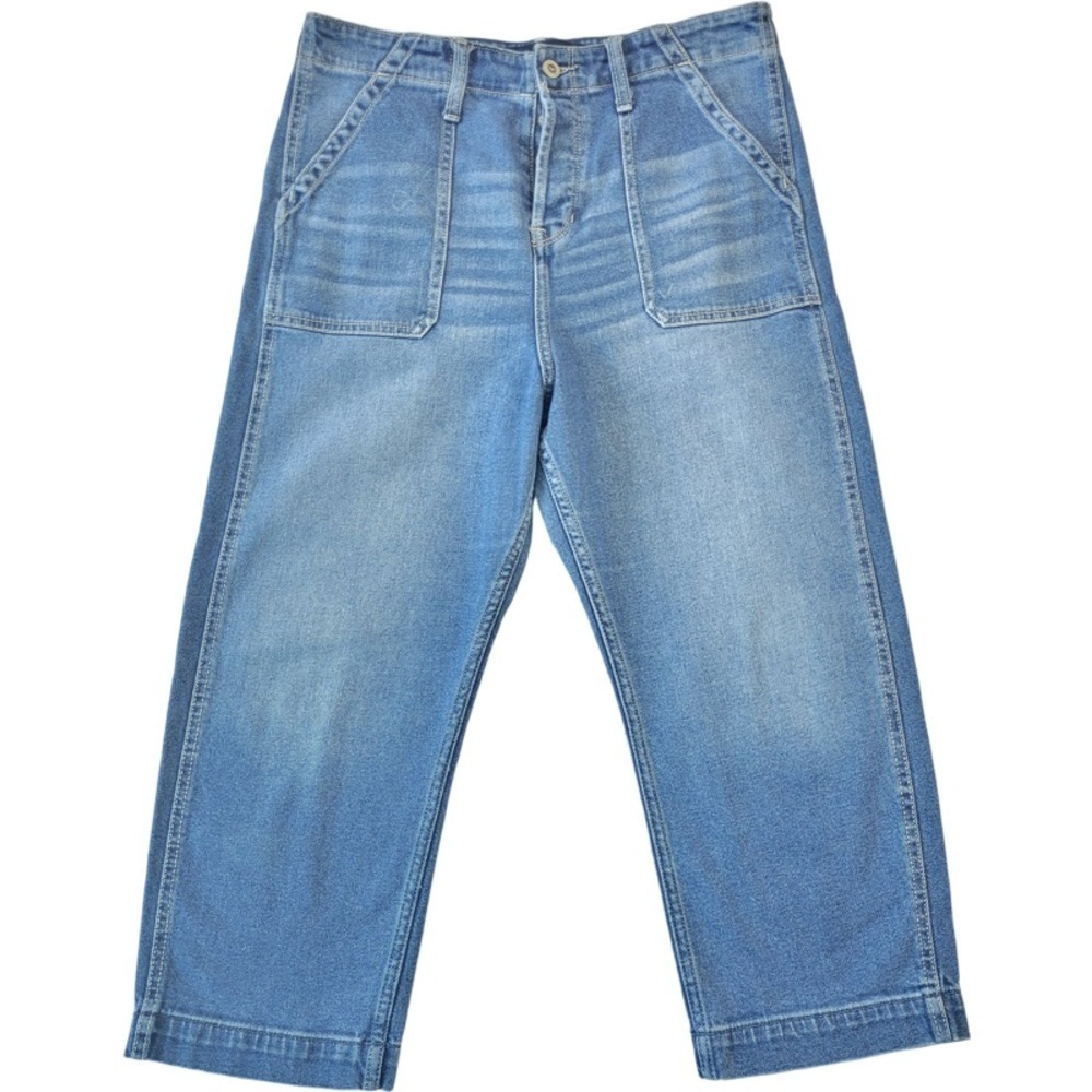 ✅ Hollister women’s blue high rise crop boyfriend jeans size 30 x 23